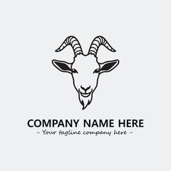 Head of goat illustration black and white for logo company vector image
