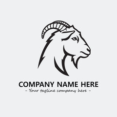 Head of goat illustration black and white for logo company vector image
