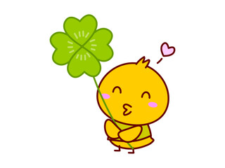 ひよこと四葉のクローバー