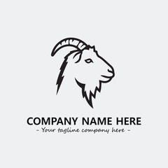 Head of goat illustration black and white for logo company vector image
