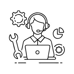 technical support icon icon, technical support icon vector illustration-simple illustration of technical support icon, perfect for technical support icon logos and icons