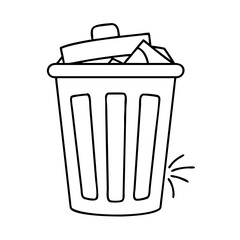 trash bin icon, trash bin vector illustration-simple illustration of trash bin, perfect for trash bin logos and icons