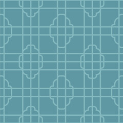 Fototapeta premium Blue Geometric Tile Seamless Pattern