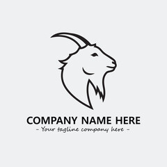 Head of goat illustration black and white for logo company vector image
