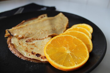 Delicious crepes flambéed with GRAND MARNIER LIQUEUR ORANGE