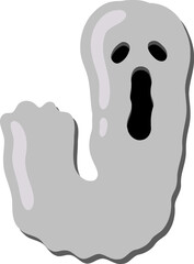 Scary Ghost  Letter Vector Element Alphabet J