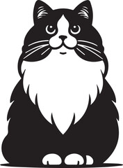 Black and White Ragdoll Cat Vector	