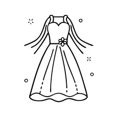 wedding dress icon, wedding dress vector illustration-simple illustration of wedding dress, perfect for wedding dress logos and icons