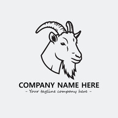 Head of goat illustration black and white for logo company vector image
