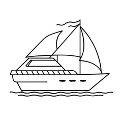 yacht icon, yacht vector illustration-simple illustration of yacht, perfect for yacht logos and icons