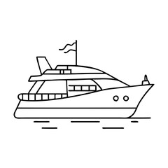 yacht icon, yacht vector illustration-simple illustration of yacht, perfect for yacht logos and icons