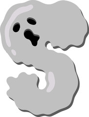 Scary Ghost  Letter Vector Element Alphabet S