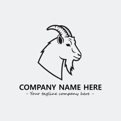 Head of goat illustration black and white for logo company vector image
