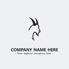 Head of goat illustration black and white for logo company vector image
