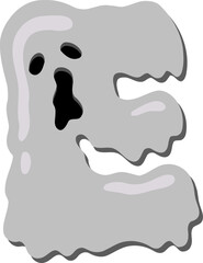 Scary Ghost  Letter Vector Element Alphabet E