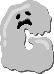 Scary Ghost  Letter Vector Element Alphabet G