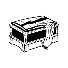 blanket chest icon, blanket chest line art - simple line art of blanket chest, perfect for blanket chest logos and icons
