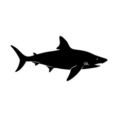 bull shark icon, bull shark line art - simple line art of bull shark, perfect for bull shark logos and icons