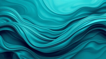 Fototapeta premium Abstract Teal and Turquoise Wavy Fluid Texture Background