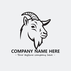 Head of goat illustration black and white for logo company vector image

