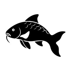 carp icon, carp line art - simple line art of carp, perfect for carp logos and icons