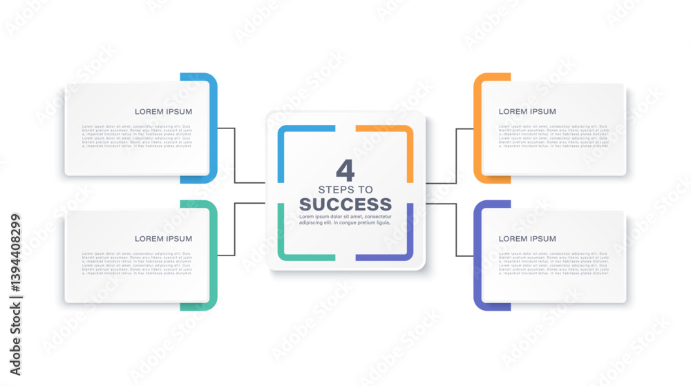 Poster four steps or options vector infographic design template for your data and presentations