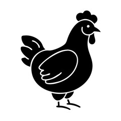 chicken icon, chicken line art - simple line art of chicken, perfect for chicken logos and icons