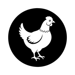 chicken hen icon, chicken hen line art - simple line art of chicken hen, perfect for chicken hen logos and icons