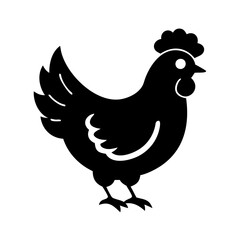 chicken hen icon, chicken hen line art - simple line art of chicken hen, perfect for chicken hen logos and icons