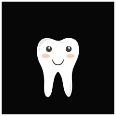 A vector set of tooth icons represents dental health and hygiene