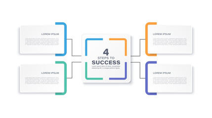 Four steps or options vector infographic design template for your data and presentations