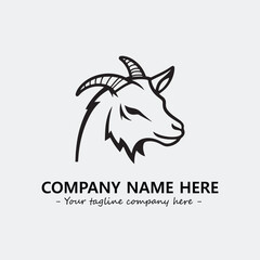 Head of goat illustration black and white for logo company vector image
