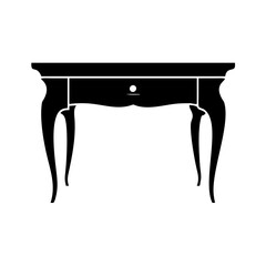 console table icon, console table line art - simple line art of console table, perfect for console table logos and icons