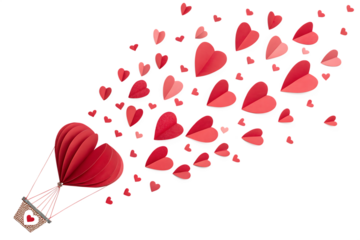 Red Paper Hearts for Valentine's Day