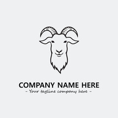 Head of goat illustration black and white for logo company vector image
