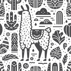 Vintage hand drawn vector illustration set of farm animals, nature landscape, and travel symbols in a doodle sketch design