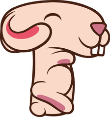 Rabbit Letter Vector Element Alphabet T