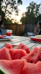 Summer Sunset Backyard Watermelon Party