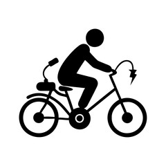 Obraz premium electric bike icon, electric bike line art - simple line art of electric bike, perfect for electric bike logos and icons