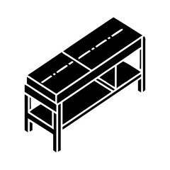 entryway bench icon, entryway bench line art - simple line art of entryway bench, perfect for entryway bench logos and icons