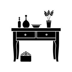 entryway table icon, entryway table line art - simple line art of entryway table, perfect for entryway table logos and icons