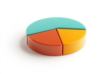 Fototapeta premium Colorful 3D Pie Chart - Data Visualization