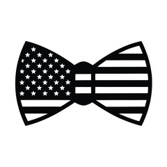 Patriotic Bow Tie Icon – American Flag Silhouette Vector Illustration
