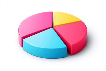 Obraz premium Colorful 3D Pie Chart for Business Analysis