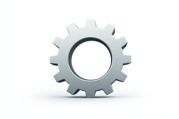 Metallic Gear Icon - Industrial Design