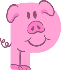 Animal Letter Vector Element Alphabet P
