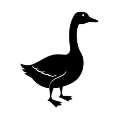 goose icon, goose line art - simple line art of goose, perfect for goose logos and icons