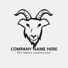 Head of goat illustration black and white for logo company vector image
