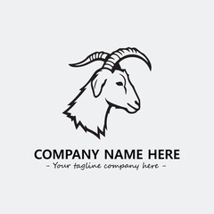 Head of goat illustration black and white for logo company vector image
