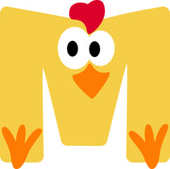 Chick Letter Vector Element Alphabet O